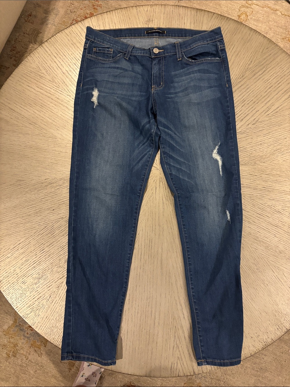Flying Monkey Blue Denim Jeans with Contrast Stitching